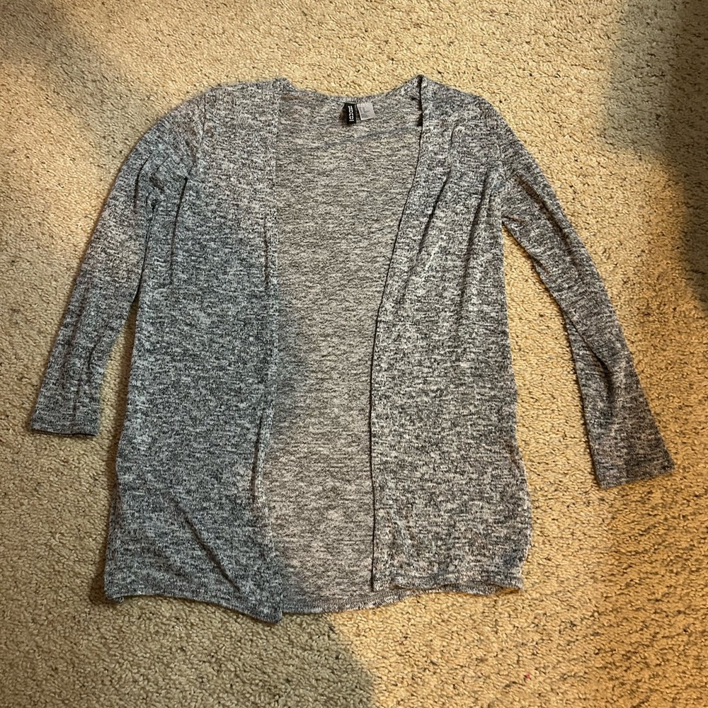H & M Divided Heather Gray Women's Cardigan with Side Slits